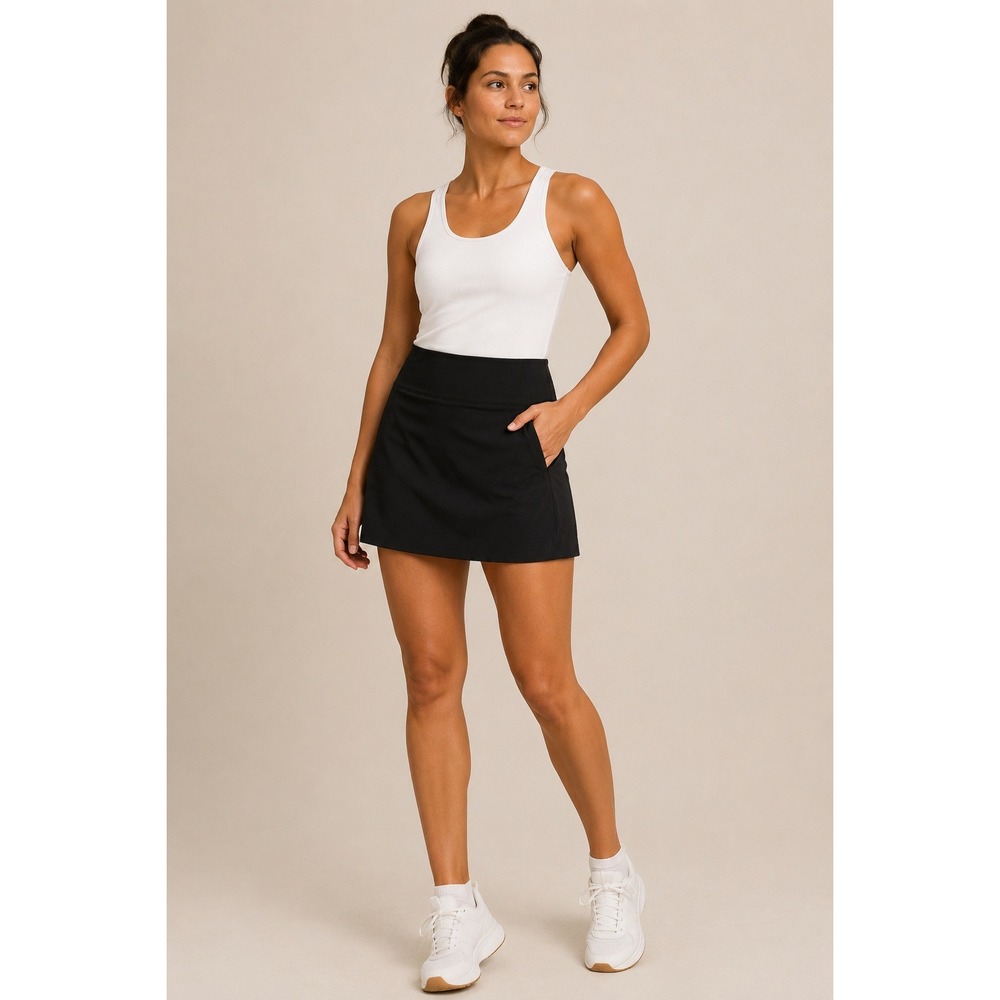 Athleta Brooklyn Skort 16 Black Active Golf Hiking Skirt Womens Size 12